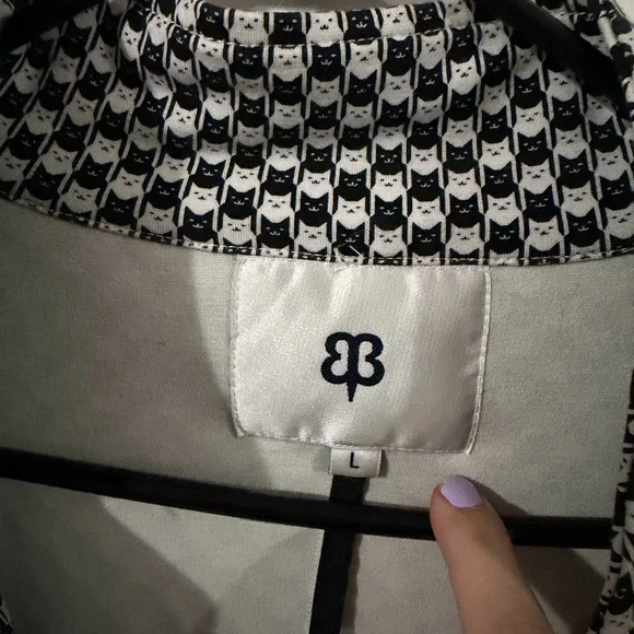 Betabrand Catstooth Transcendent Blazer - Black & White - Size Large - Picture 6 of 8